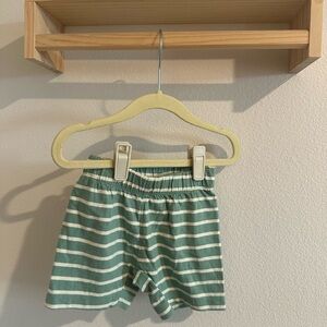 Hanna Andersson Green and White Striped Shorts